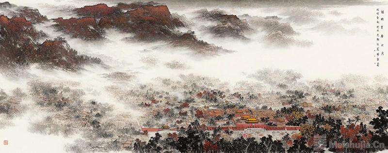北京中轴线城市山水画展开幕，艺术再现中轴线壮美与恢宏